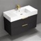 Wall Mounted Bathroom Vanity, Modern, 40